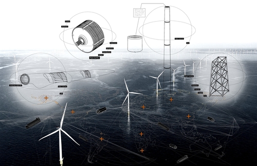 Graphic representation of wind turbines