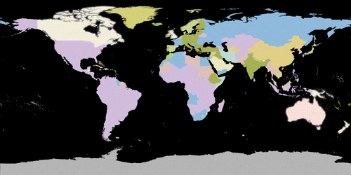 Map of the globe showing political regimes